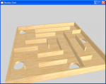 Image of a wooden maze with realistic lighting but no cast shadows