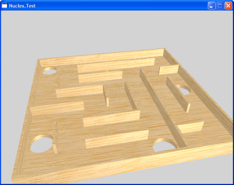 Screenshot of a maze board rendered with textures and lighting