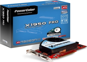 Photo of a PowerColor Radeon X1950 and its box
