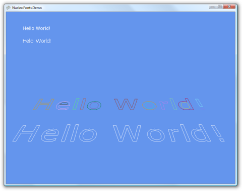 Screenshot of vector fonts rendered as outlines in 3D