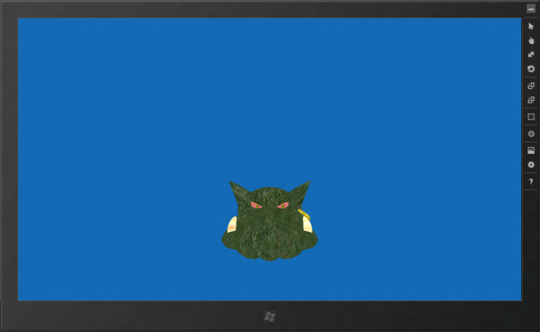 Screenshot of my Minimal Ogre Application running in the WinRT/Metro Simulator