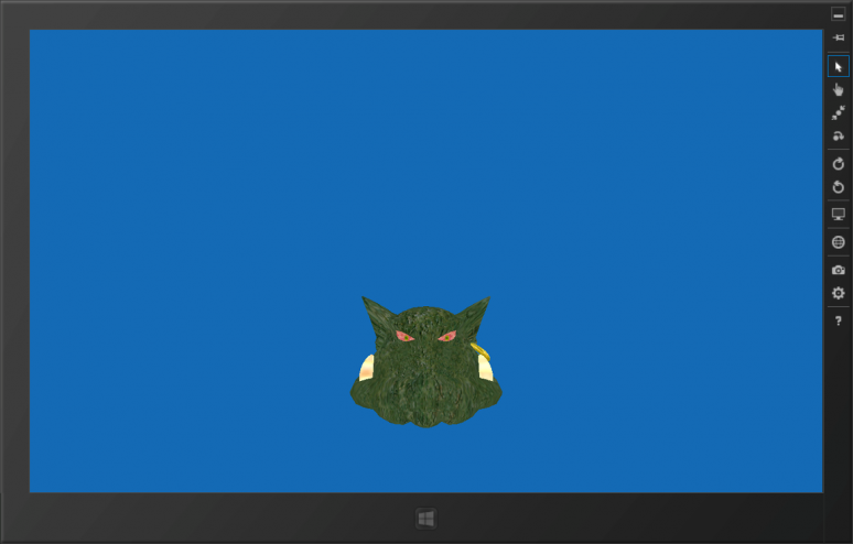 Screenshot of Ogre 1.8.0 on Windows 8 Release Preview running as a Metro app